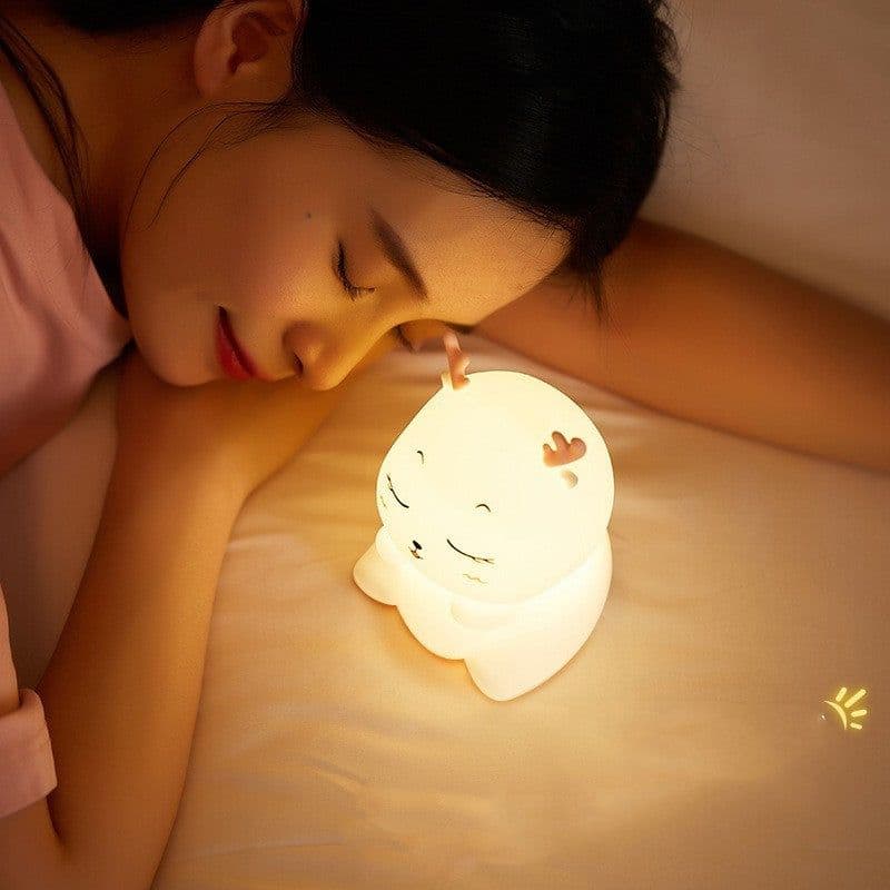 image-Deer Silicone Pat Lamp Nursing Seven-color Night Light