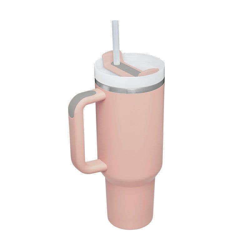 image-40 Oz Tumbler With Handle Straw Insulated, Stainless Steel Spill Proof Vacuum Coffee Cup Tumbler With Lid Tapered Mug Gifts For Valentine Lover Suitable For Car Gym Office Travel