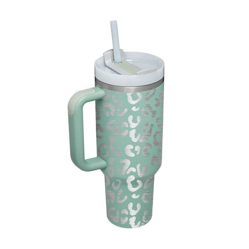 image-40 Oz Tumbler With Handle Straw Insulated, Stainless Steel Spill Proof Vacuum Coffee Cup Tumbler With Lid Tapered Mug Gifts For Valentine Lover Suitable For Car Gym Office Travel