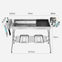 image-Outdoor Portable Folding BBQ Stainless Steel Grill