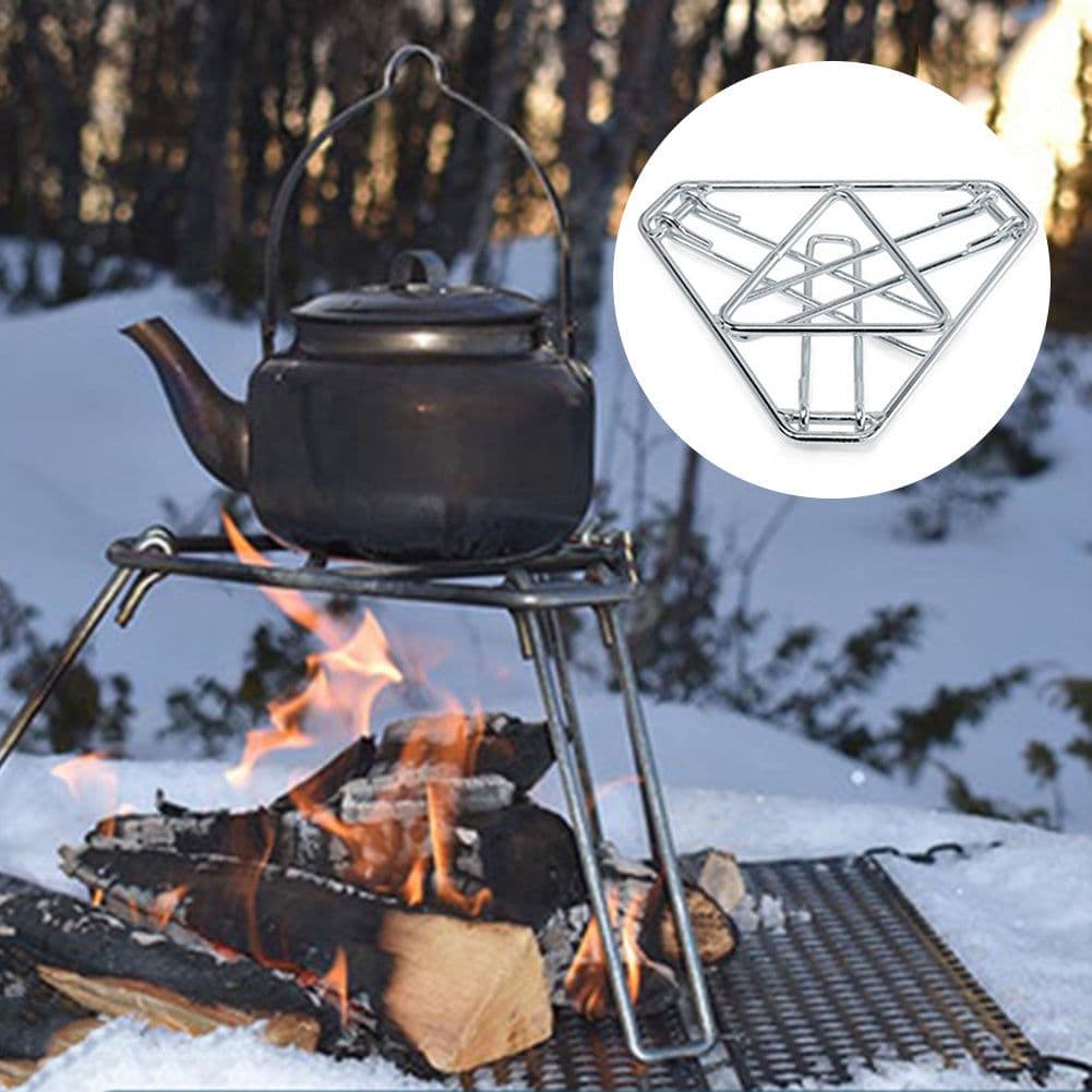 image-Outdoor Portable Folding Grill Camping Hanging Pot