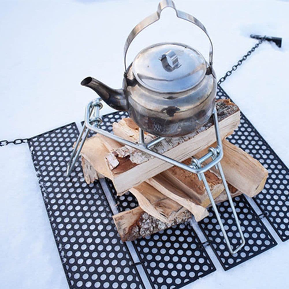 image-Outdoor Portable Folding Grill Camping Hanging Pot