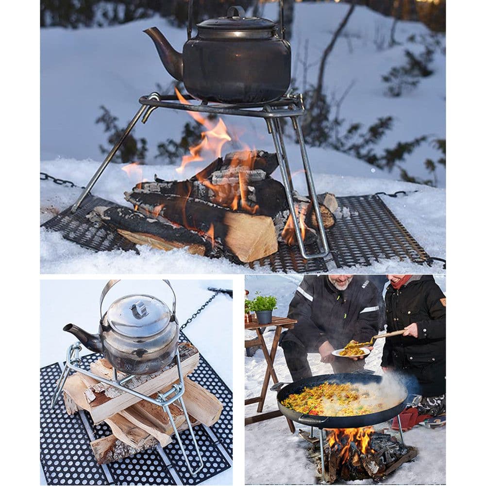 image-Outdoor Portable Folding Grill Camping Hanging Pot