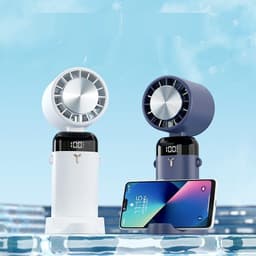 image-Digital Display Desktop Folding Mini New Type Leafless Cooling Handheld Fan