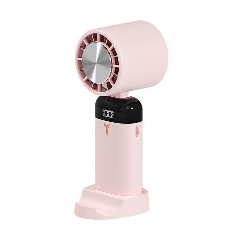 image-Digital Display Desktop Folding Mini New Type Leafless Cooling Handheld Fan