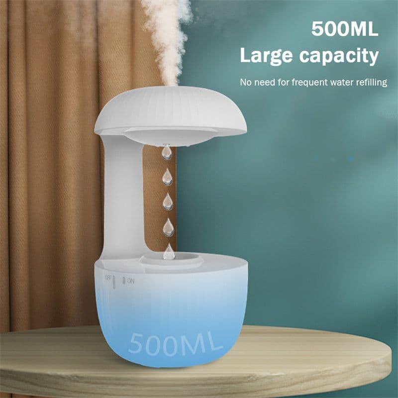 image-Anti-gravity Air Humidifier Mute Countercurrent Humidifier Levitating Water Drops Cool Mist Maker Fogger Relieve Fatigue