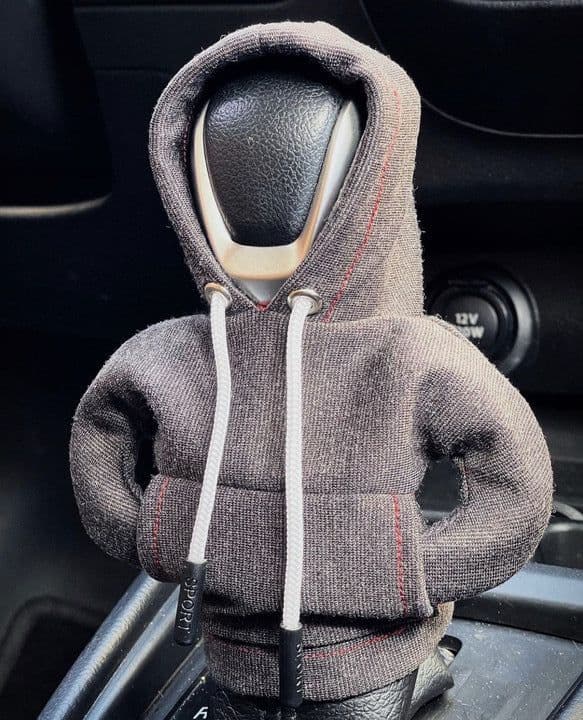 image-Universal Gear Knob Cover Hoodies Handle Cover Gear Grip Handle Knob Creativity Sweatshirt Nonslip Car Decoration
