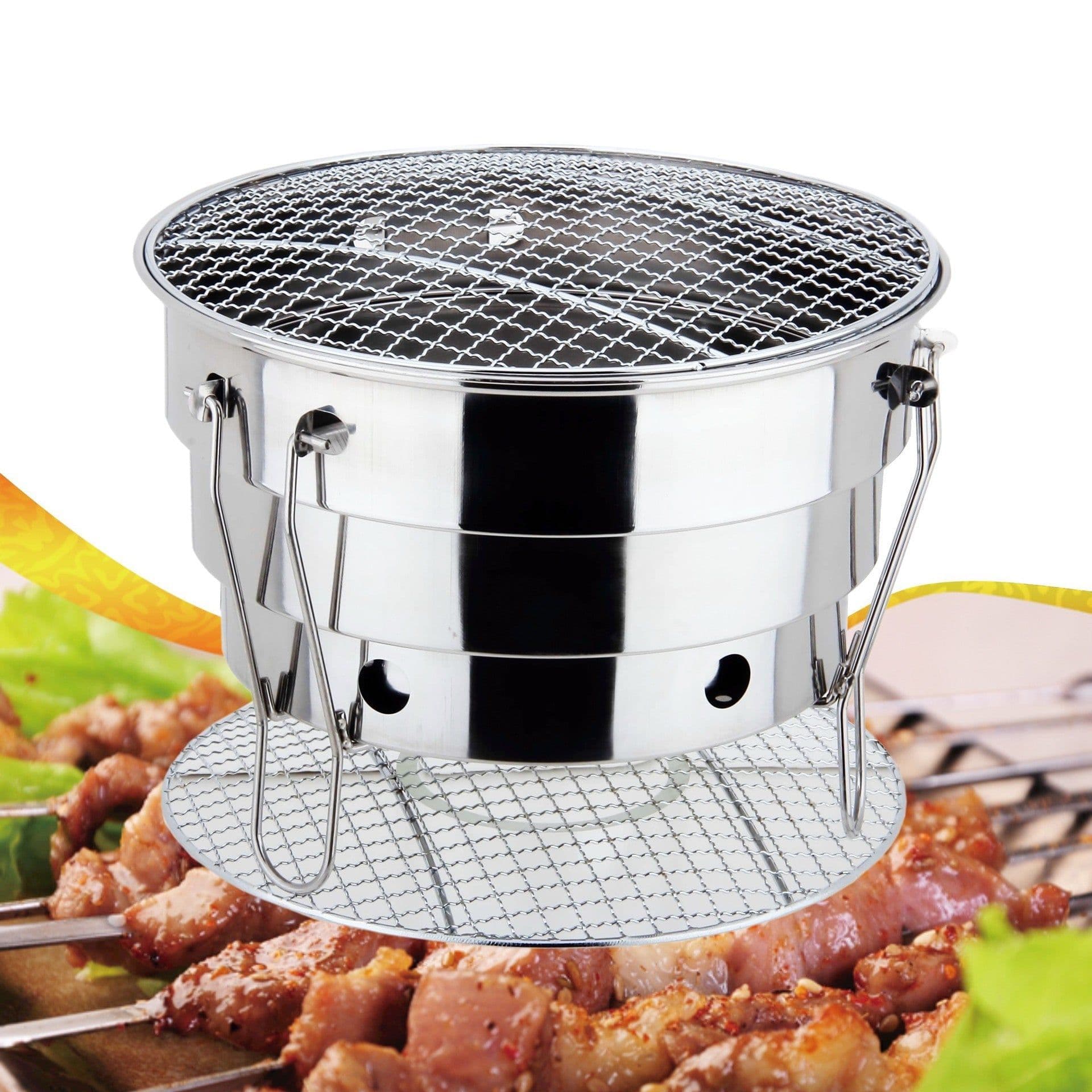 image-Outdoor Portable Stainless Steel Foldable Grill