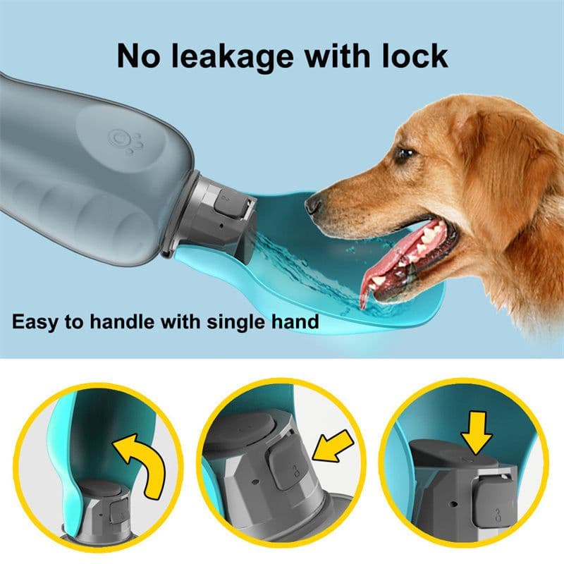 image-800ml Dogs Water Bottle Portable High Capacity Leakproof Pet Foldable Drinking Bowl Golden Retriever Outdoor Walking Supplies Pet Products
