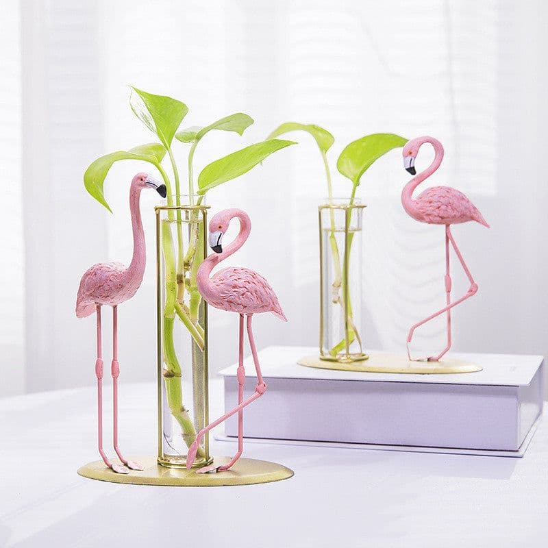 image-Room Decoration Girls Bedroom Flamingo Hydroponic Decoration