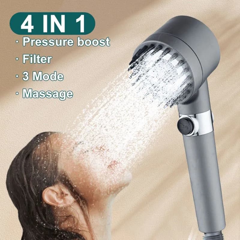 image-3 Modes Shower Head High Pressure Showerhead Portable Filter Rainfall Faucet Tap Bathroom Bath Home Innovative Accessories