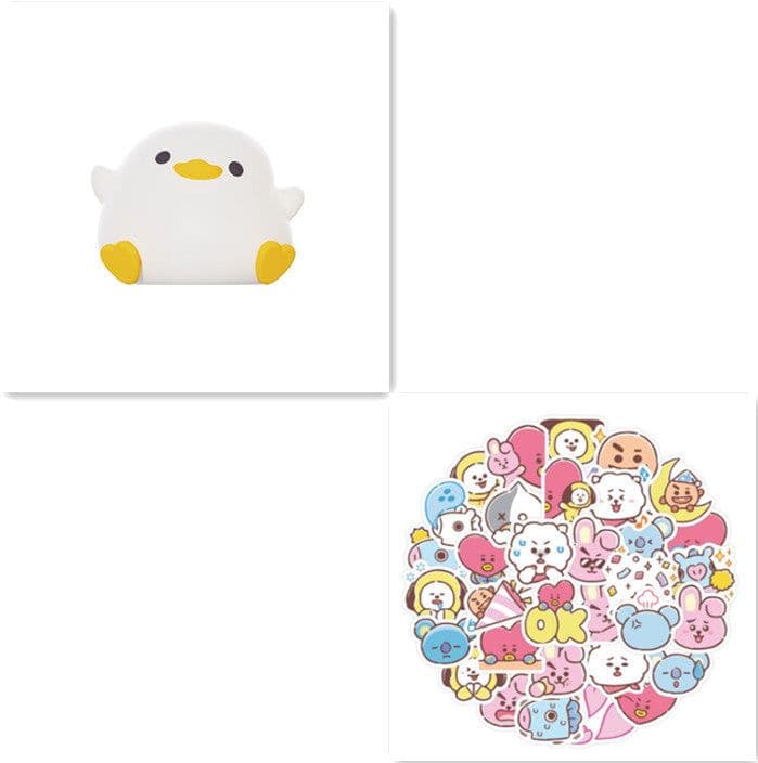 image-Doudou Duck Silicone Alarm Lamp Ambience Light Bedroom Bedside Lamp Usb Charging With Sleeping Night Light