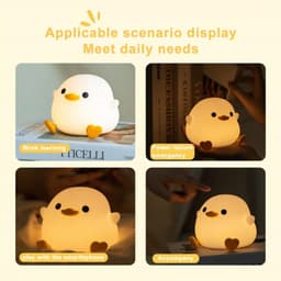 image-Doudou Duck Silicone Alarm Lamp Ambience Light Bedroom Bedside Lamp Usb Charging With Sleeping Night Light