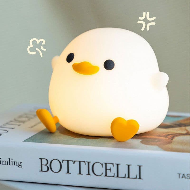 image-Doudou Duck Silicone Alarm Lamp Ambience Light Bedroom Bedside Lamp Usb Charging With Sleeping Night Light