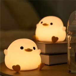 image-Doudou Duck Silicone Alarm Lamp Ambience Light Bedroom Bedside Lamp Usb Charging With Sleeping Night Light