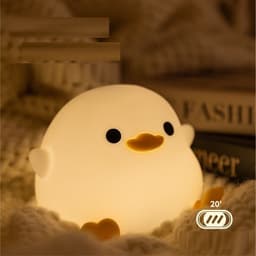 image-Doudou Duck Silicone Alarm Lamp Ambience Light Bedroom Bedside Lamp Usb Charging With Sleeping Night Light