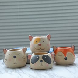image-Ceramic Small Pot Combination Gardening Creative Office Ornaments