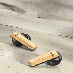 image-Wood Grain Wireless Sports In-ear Noise-canceling Low-latency Bluetooth Headphones