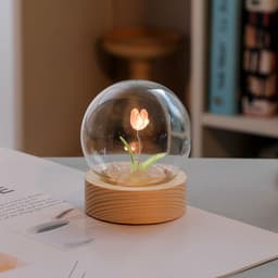 image-Artificial Tulip Flower Night Light Ornaments Handmade DIY Bedside Lamp LED Night Lamp Bedroom Decor Birthday Gifts Table Lamp