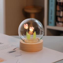image-Artificial Tulip Flower Night Light Ornaments Handmade DIY Bedside Lamp LED Night Lamp Bedroom Decor Birthday Gifts Table Lamp