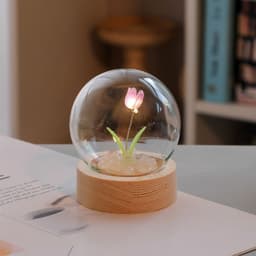 image-Artificial Tulip Flower Night Light Ornaments Handmade DIY Bedside Lamp LED Night Lamp Bedroom Decor Birthday Gifts Table Lamp
