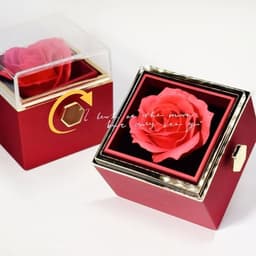 image-Rotating Soap Flower Rose Gift Box Creative Rotating Rose Jewelry Packaging Box Valentine's Day Gift For Women