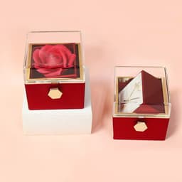image-Rotating Soap Flower Rose Gift Box Creative Rotating Rose Jewelry Packaging Box Valentine's Day Gift For Women
