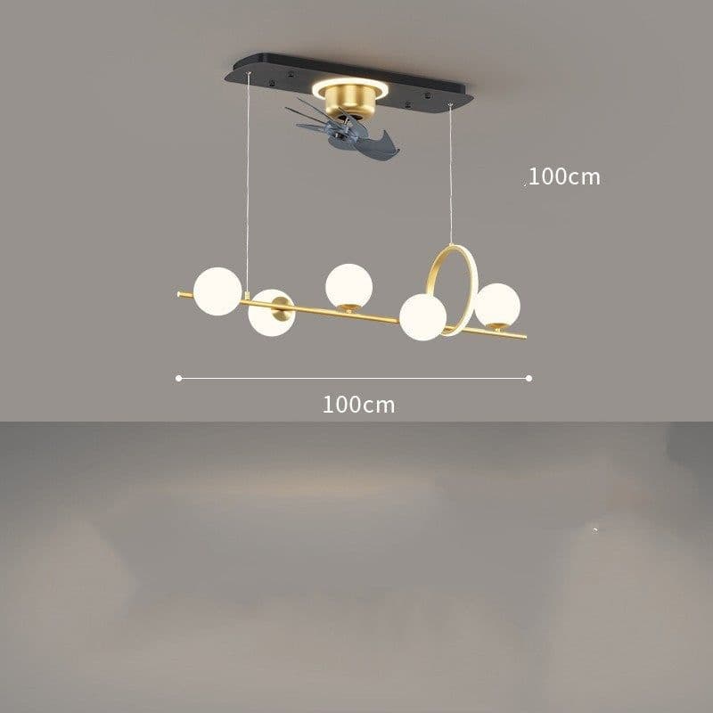 image-Living Room Nordic Luxury Intelligent APP Ceiling Fan Ceiling Light