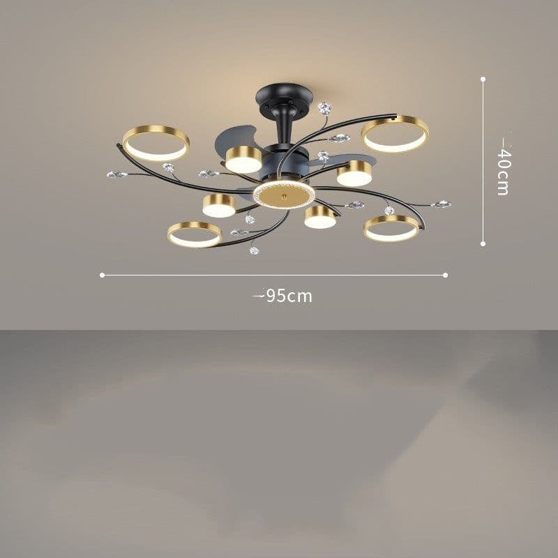 image-Living Room Nordic Luxury Intelligent APP Ceiling Fan Ceiling Light