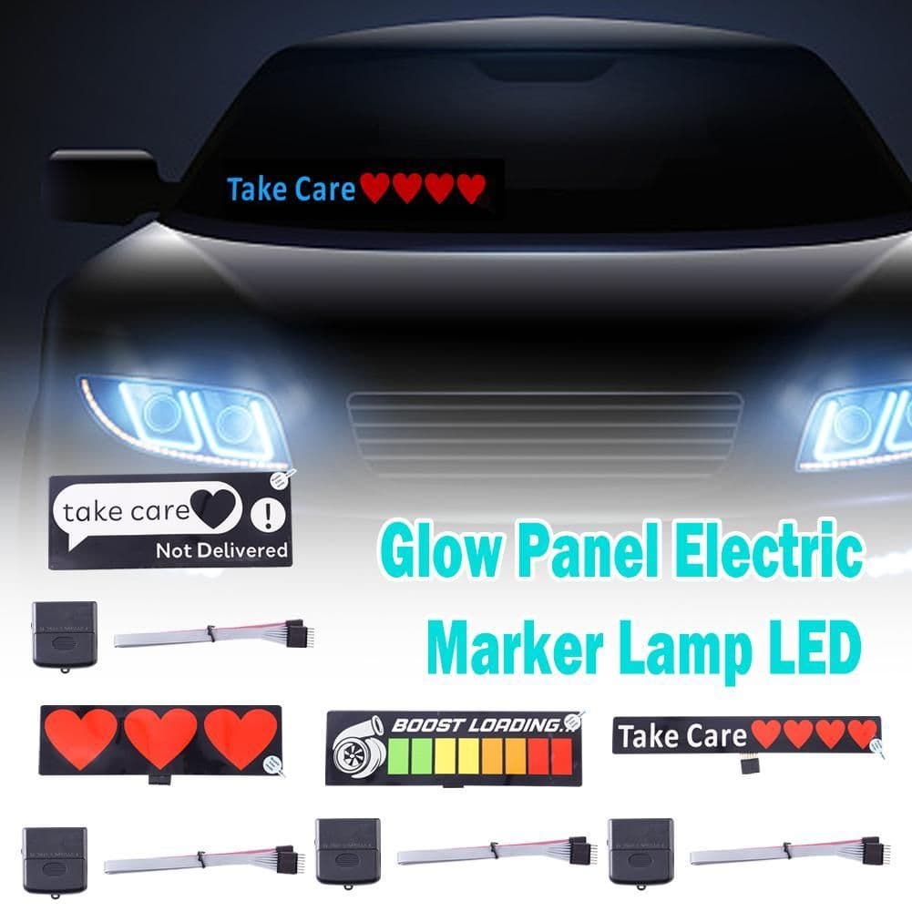 image-Wanted Car Windshield Glow Panel Electric Marker Lamp LED Decoration Light Sticker Flashing Lights LED Panel LED Sign