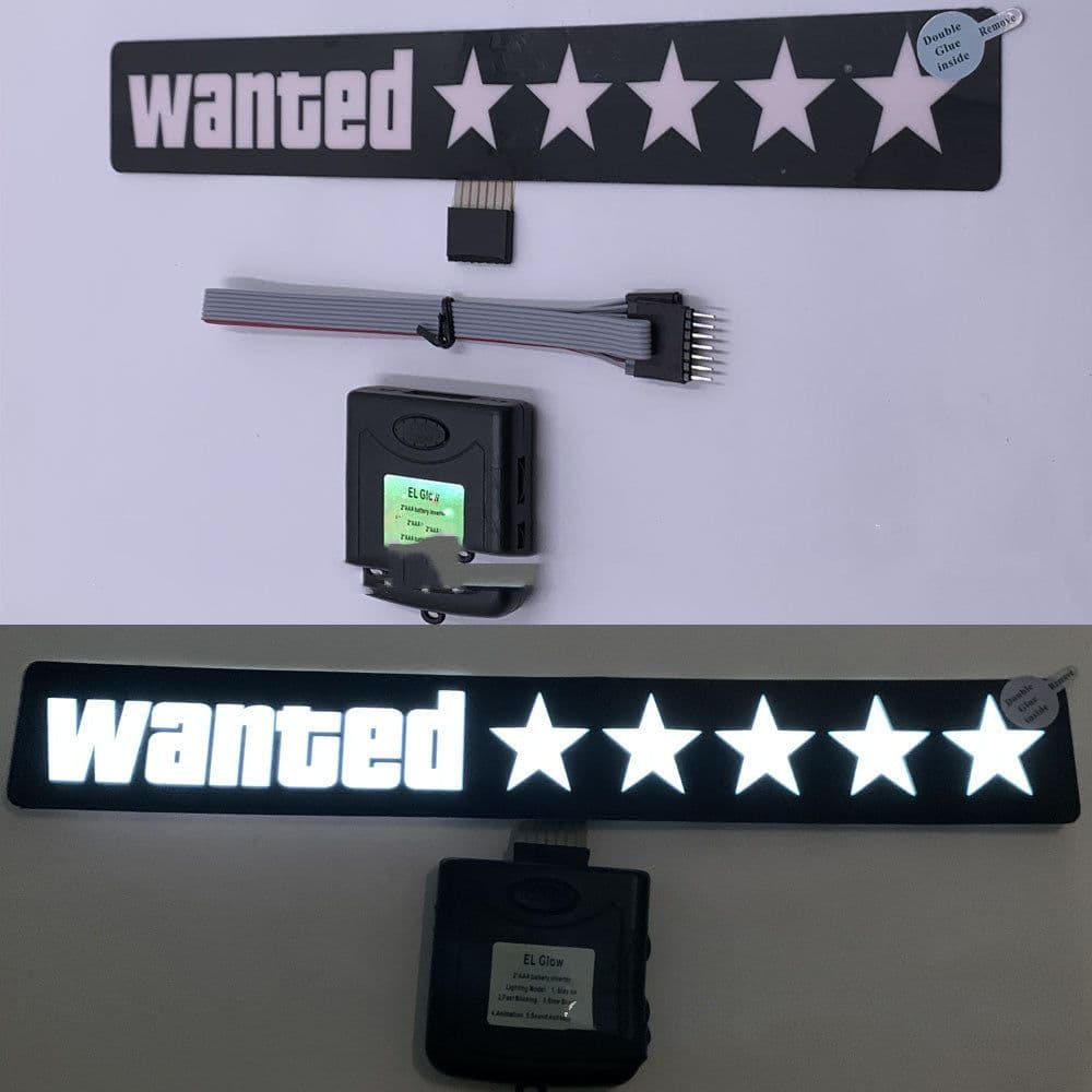 image-Wanted Car Windshield Glow Panel Electric Marker Lamp LED Decoration Light Sticker Flashing Lights LED Panel LED Sign