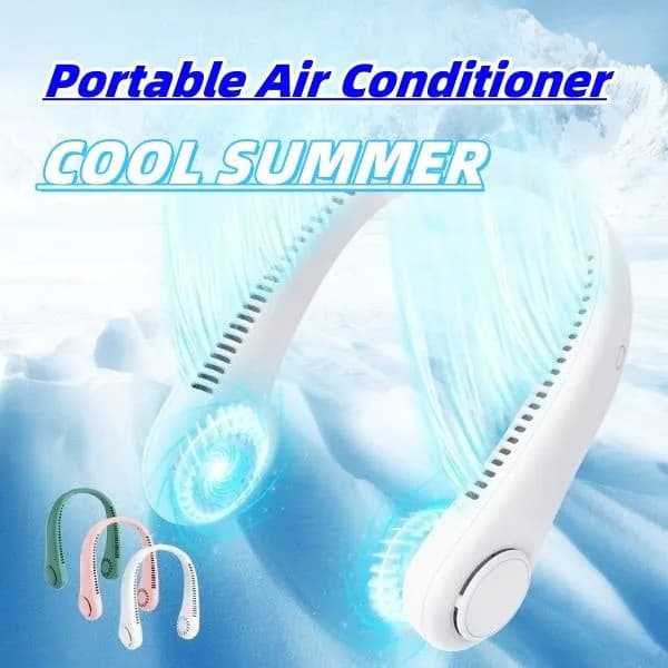 image-Rechargeable Neck Fan Hands Free USB Mini Fan Traveling Outdoor Sports Fans Portable Lazy Bladeless Hanging Neck Fan