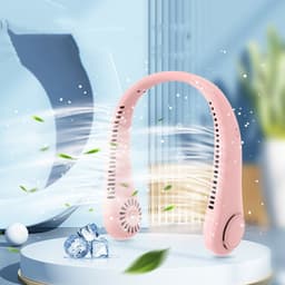 image-Rechargeable Neck Fan Hands Free USB Mini Fan Traveling Outdoor Sports Fans Portable Lazy Bladeless Hanging Neck Fan