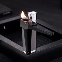 image-Encendedor Pipe Lighter Creative Foldable Metal Lighter Pipe Combination Portable Folding Pipe Lighter Smoking Men's Smoking Gadget