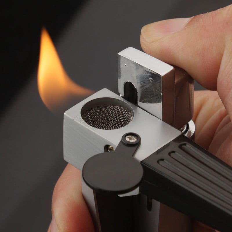 image-Encendedor Pipe Lighter Creative Foldable Metal Lighter Pipe Combination Portable Folding Pipe Lighter Smoking Men's Smoking Gadget
