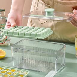 image-Kitchen Ice Cube Tray Press Type Ice Ball Maker Fast Press Silicone Food Grade Ice Mould Bucket For Whiskey Iced Coffee
