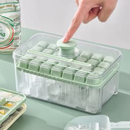 image-Kitchen Ice Cube Tray Press Type Ice Ball Maker Fast Press Silicone Food Grade Ice Mould Bucket For Whiskey Iced Coffee