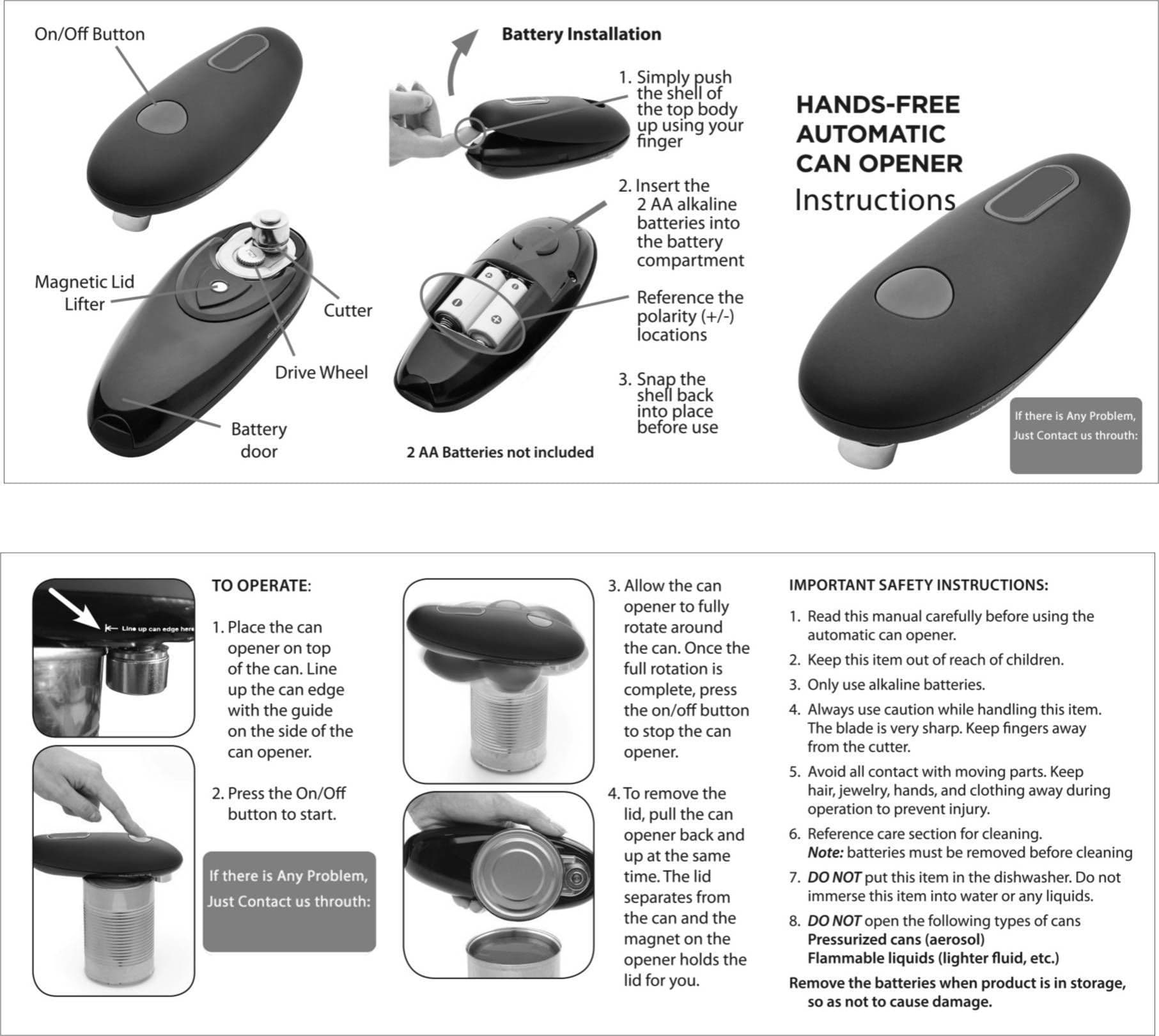 image-Electric Can Opener Automatic Jar Bottle Can Machine One Touch Portable Kitchen Hand Free Opening Opener Tool Gadgets