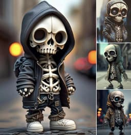 image-Halloween Cool Skeleton Figurines Halloween Skeleton Doll Resin Ornament Home Decor