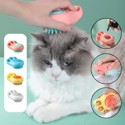 image-Durable Cat Paw Bath Brush Fine Foaming Labor-saving Cartoon Shape Pet Dog Cat Pet Hair Grooming Brush Reusable Dog Hair Comb Pet Products