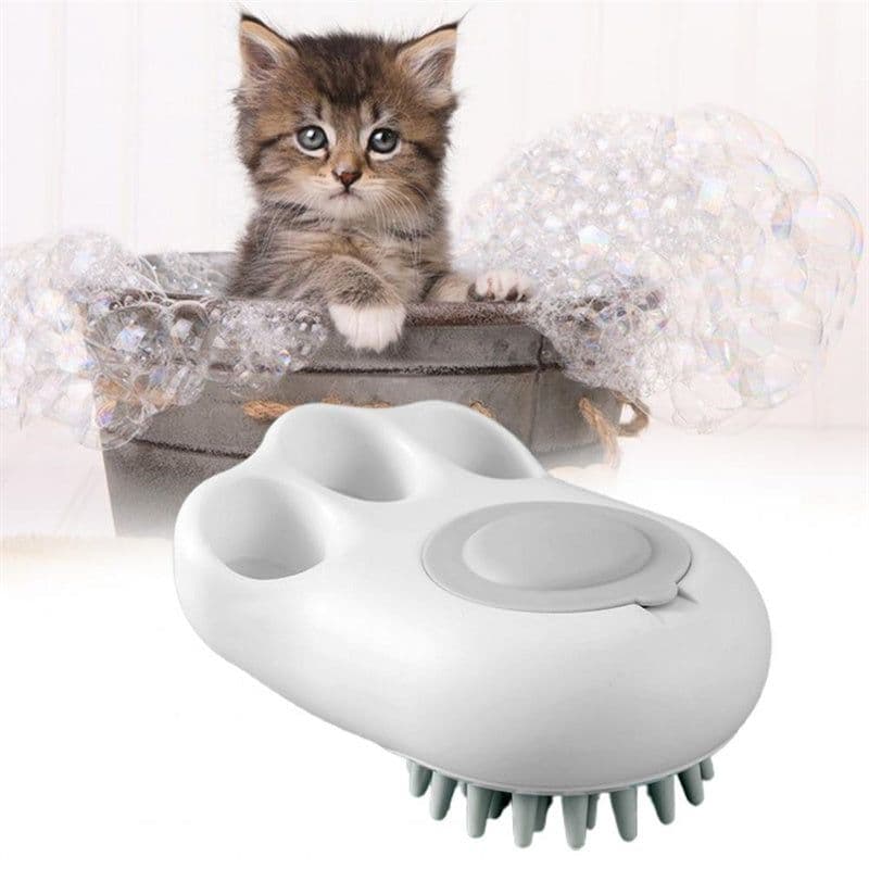image-Durable Cat Paw Bath Brush Fine Foaming Labor-saving Cartoon Shape Pet Dog Cat Pet Hair Grooming Brush Reusable Dog Hair Comb Pet Products