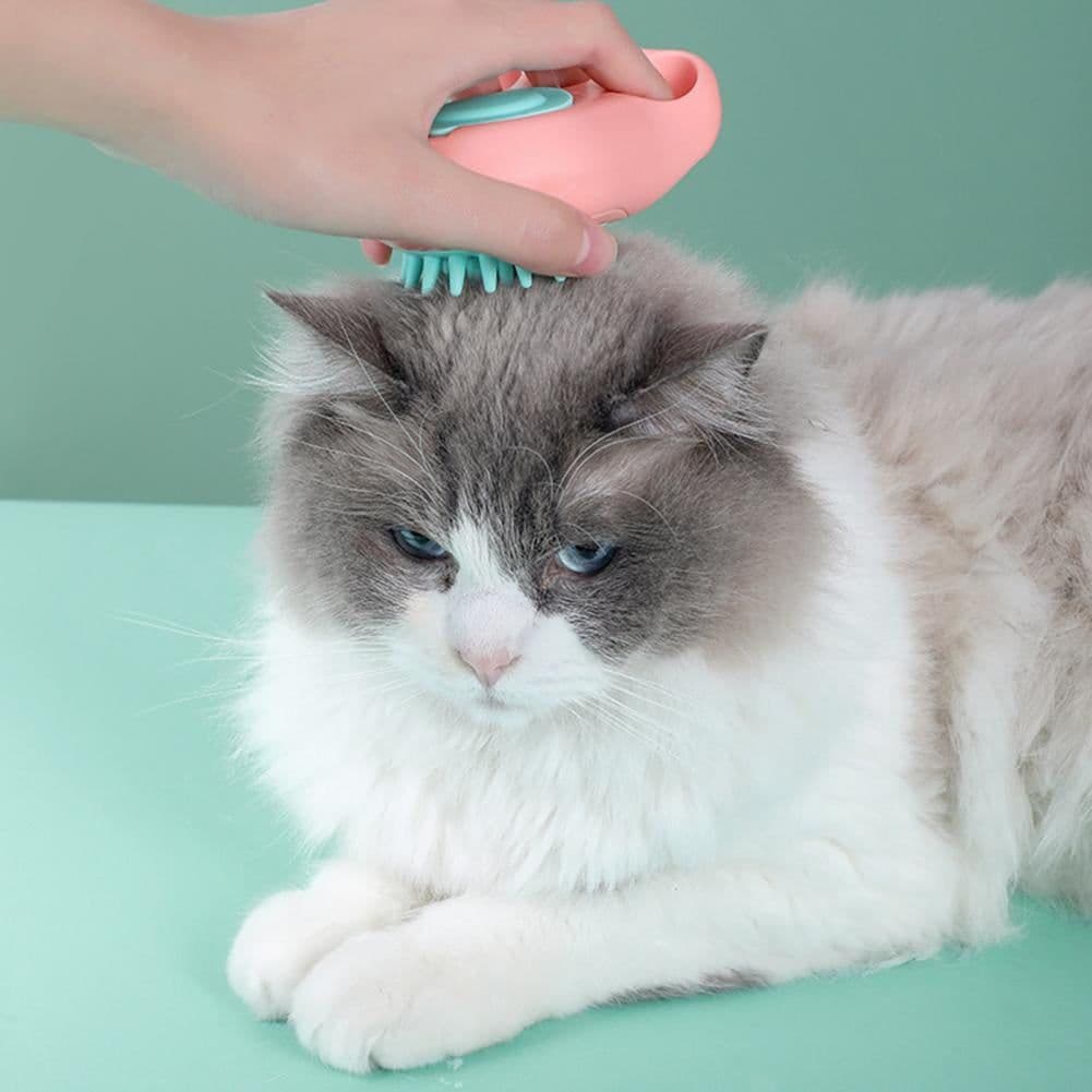 image-Durable Cat Paw Bath Brush Fine Foaming Labor-saving Cartoon Shape Pet Dog Cat Pet Hair Grooming Brush Reusable Dog Hair Comb Pet Products