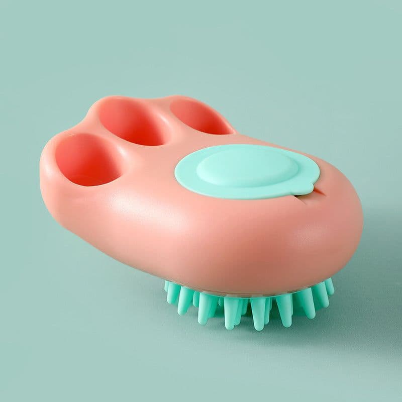 image-Durable Cat Paw Bath Brush Fine Foaming Labor-saving Cartoon Shape Pet Dog Cat Pet Hair Grooming Brush Reusable Dog Hair Comb Pet Products