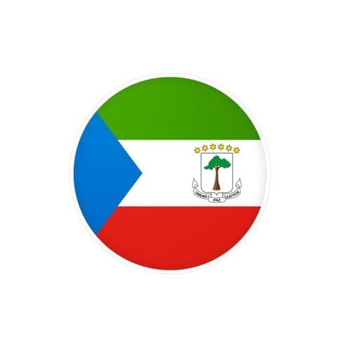 image-Equatorial Guinea Flag Round Sticker in Multiple Sizes