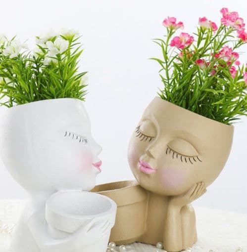image-Gardening Succulent Resin Flowerpot Desktop Creativity Pairs Flower Pot