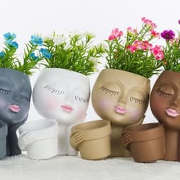 image-Gardening Succulent Resin Flowerpot Desktop Creativity Pairs Flower Pot