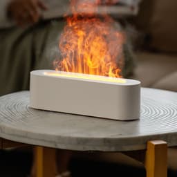 image-Flame Aroma Diffuser Air Humidifier Ultrasonic Cool Mist Maker Fogger Led Essential Oil Lamp Realistic Fire Difusor