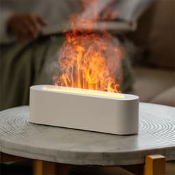 image-Flame Aroma Diffuser Air Humidifier Ultrasonic Cool Mist Maker Fogger Led Essential Oil Lamp Realistic Fire Difusor