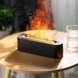 image-Flame Aroma Diffuser Air Humidifier Ultrasonic Cool Mist Maker Fogger Led Essential Oil Lamp Realistic Fire Difusor