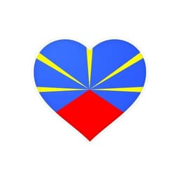 image-Reunion Island Flag Heart Sticker in Several Sizes